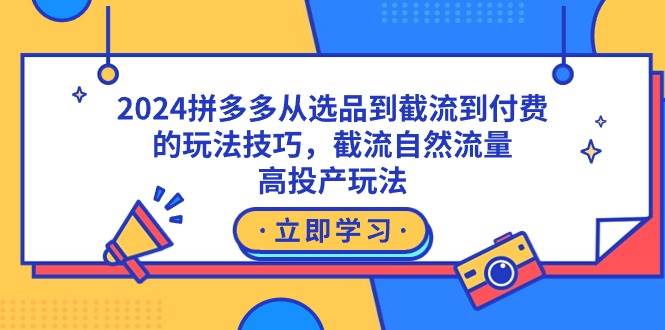 2024拼多多从选品到截流到付费的玩法技巧，截流自然流量玩法，高投产玩法-云阁资源网