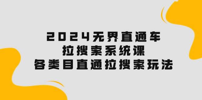 2024无界直通车·拉搜索系统课：各类目直通车 拉搜索玩法！-云阁资源网