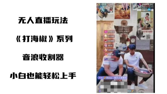 打海椒无人直播整蛊项目，小白轻松上手撸音浪收割器（教程+工具+素材）-云阁资源网
