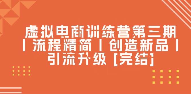 虚拟电商训练营第三期丨流程精简丨创造新品丨引流升级 [完结]-云阁资源网