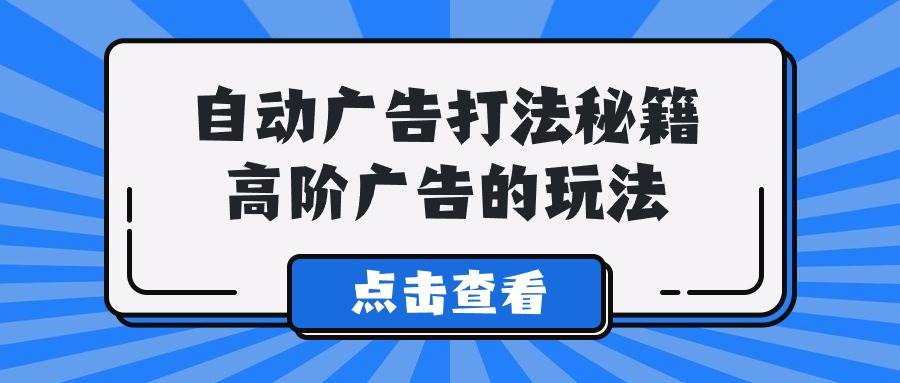A lice自动广告打法秘籍，高阶广告的玩法-云阁资源网