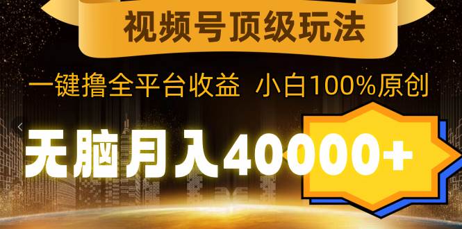 视频号顶级玩法，无脑月入40000+，一键撸全平台收益，纯小白也能100%原创-云阁资源网
