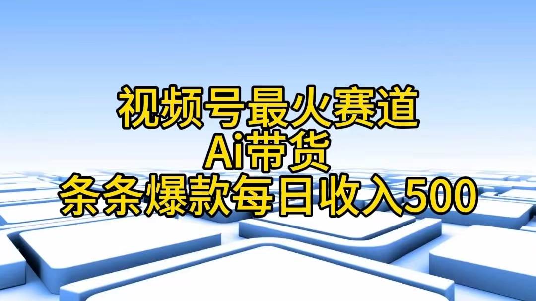 视频号最火赛道——Ai带货条条爆款每日收入500-云阁资源网