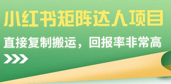 小红书矩阵达人项目，直接复制搬运，回报率非常高-云阁资源网