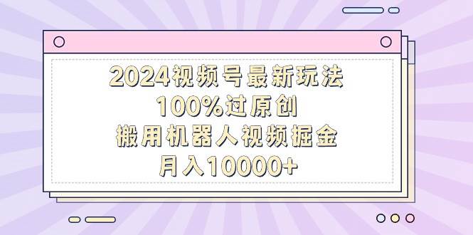 2024视频号最新玩法，100%过原创，搬用机器人视频掘金，月入10000+-云阁资源网
