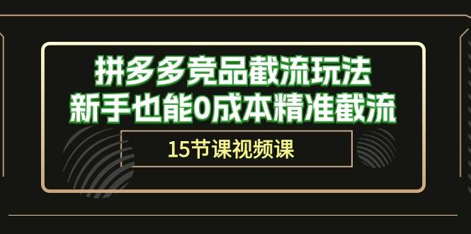 拼多多竞品截流玩法，新手也能0成本精准截流（15节课）-云阁资源网
