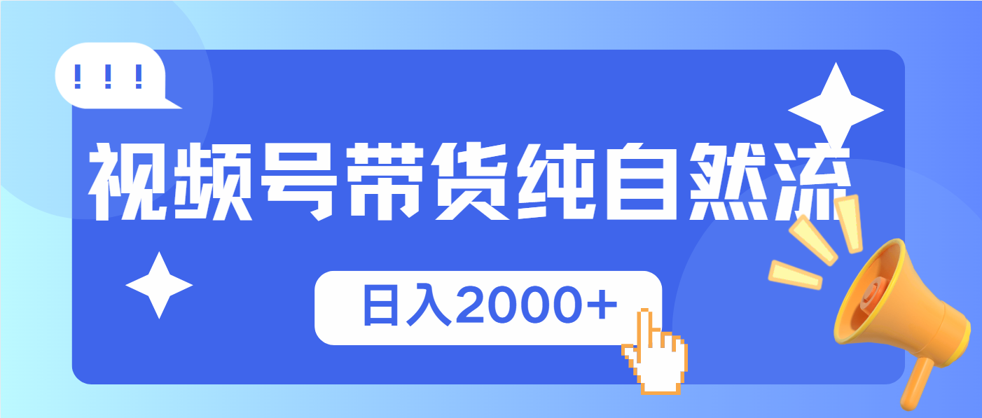视频号带货，纯自然流，起号简单，爆率高轻松日入2000+-云阁资源网