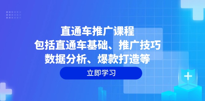 直通车推广课程：包括直通车基础、推广技巧、数据分析、爆款打造等-云阁资源网