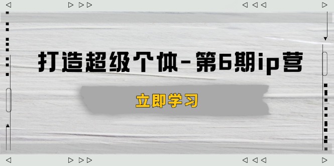 打造 超级个体-第6期ip营：商业认知,产品设计,成交演练,解决知识变现难题-云阁资源网