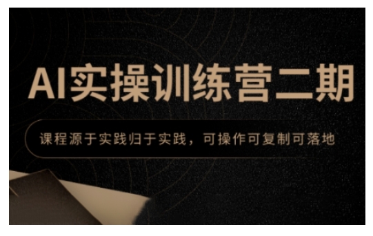 AI实操训练营二期，课程源于实践归于实践，可操作可复制可落地-云阁资源网