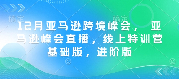 12月亚马逊跨境峰会， 亚马逊峰会直播，线上特训营基础版，进阶版-云阁资源网
