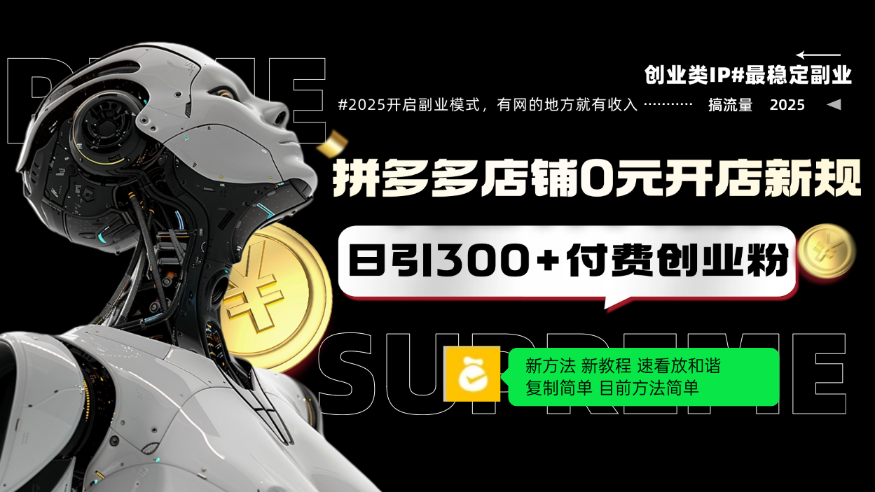 拼多多店铺0元开店新规，日引300+付费创业粉，目前方法简单复制粘贴可矩阵-云阁资源网