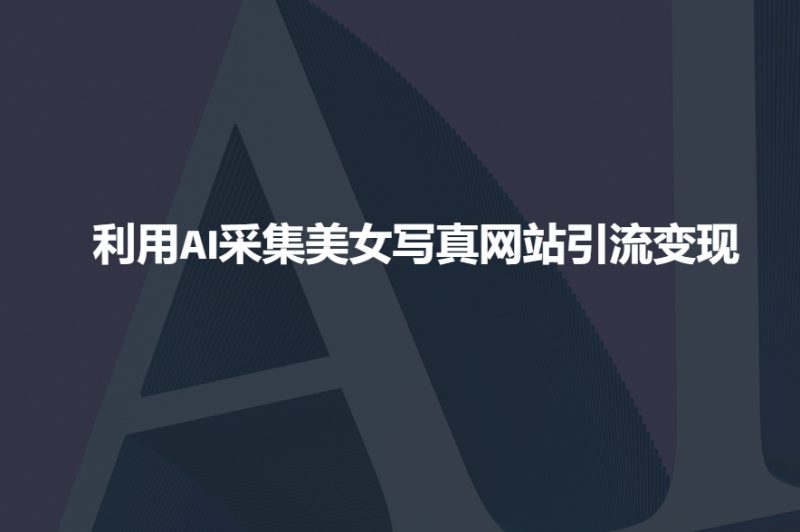 利用AI采集美女写真网站引流变现,引流嘎嘎的-云阁资源网