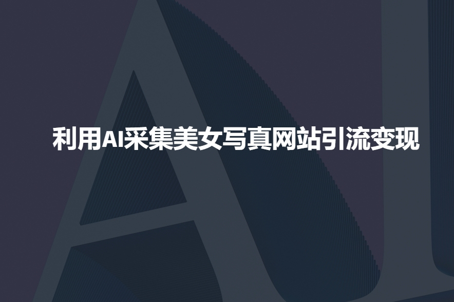 利用AI采集美女写真网站引流变现，引流嘎嘎的-云阁资源网