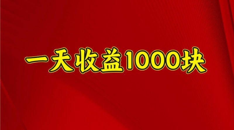一天收益1000块,2025全网首发-云阁资源网