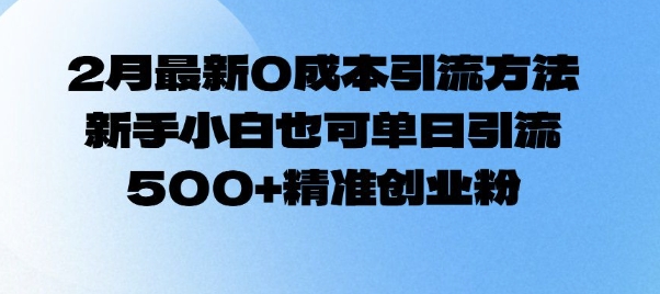 2月最新0成本引流方法，新手小白也可单日引流500+精准创业粉-云阁资源网
