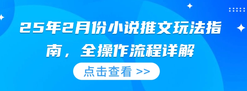 25年2月份小说推文玩法指南，全操作流程详解-云阁资源网