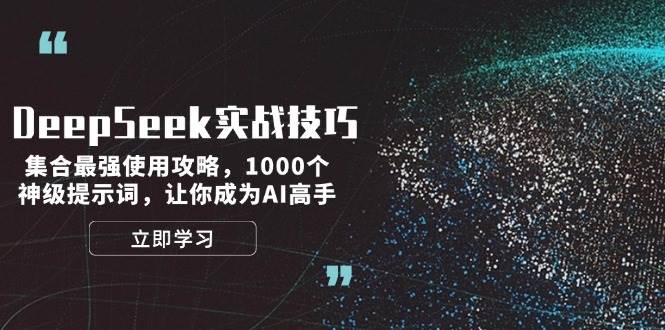 DeepSeek实战技巧：集合最强使用攻略，1000个神级提示词，让你成为AI高手-云阁资源网