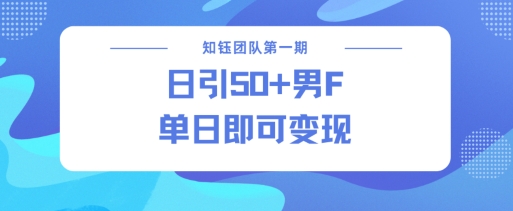 男粉引流新方法不违规，当日即可变现-云阁资源网