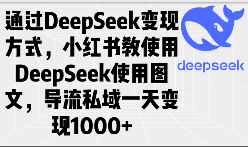 通过DeepSeek变现方式,小红书教使用DeepSeek图文,导流私域一天变现1000+-云阁资源网