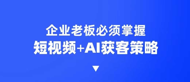 企业短视频AI获客霸屏流量课，6步短视频+AI突围法，3大霸屏抢客策略-云阁资源网