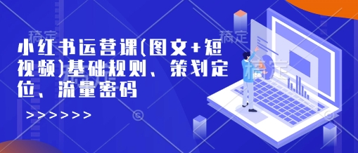 小红书运营课(图文+短视频)基础规则、策划定位、流量密码-云阁资源网