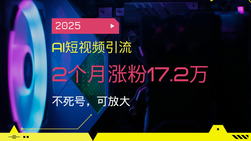 2025AI短视频引流，2个月涨粉17.2万，不死号，可放大-云阁资源网