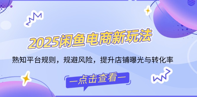 2025闲鱼电商新玩法，熟知平台规则，规避风险，提升店铺曝光与转化率-云阁资源网