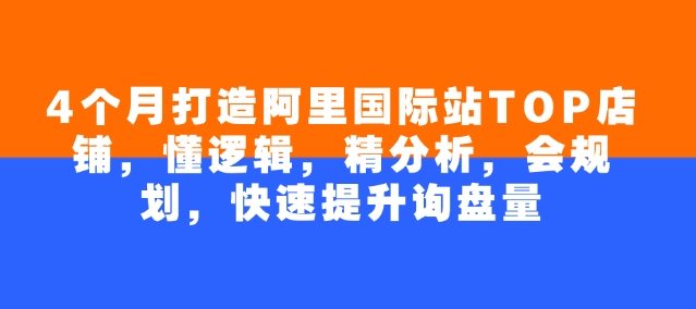 4个月打造阿里国际站TOP店铺，懂逻辑，精分析，会规划，快速提升询盘量-云阁资源网