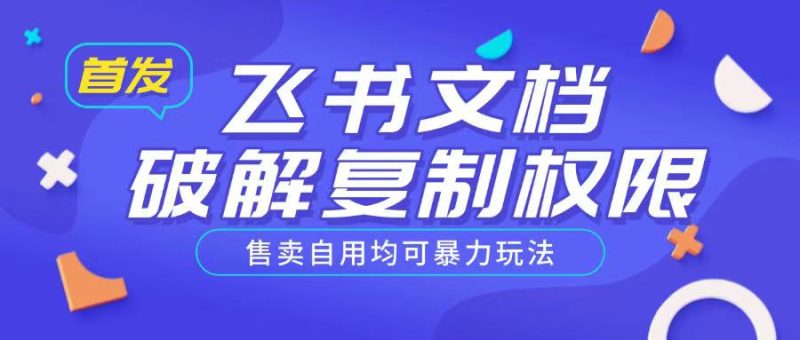 首发飞书文档破解复制权限,售卖自用均可暴力玩法-云阁资源网