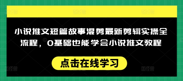 小说推文短篇故事混剪最新剪辑实操全流程，0基础也能学会小说推文教程，肯干多发日入多张-云阁资源网