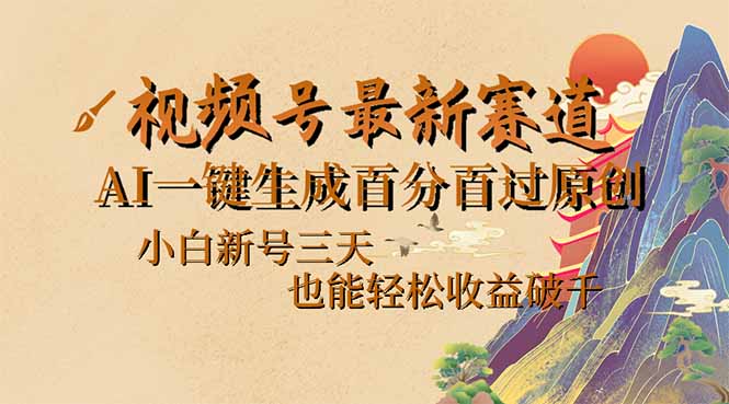 视频号最新爆火赛道，AI一键生成百分百过原创，小白新号三天，也能轻松…-云阁资源网