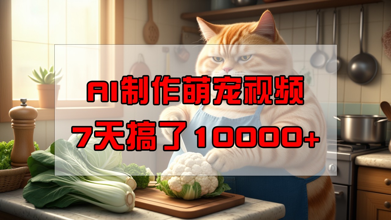 靠AI制作萌宠视频，7天搞了1万+，操作简单门槛低，有手机就行-云阁资源网