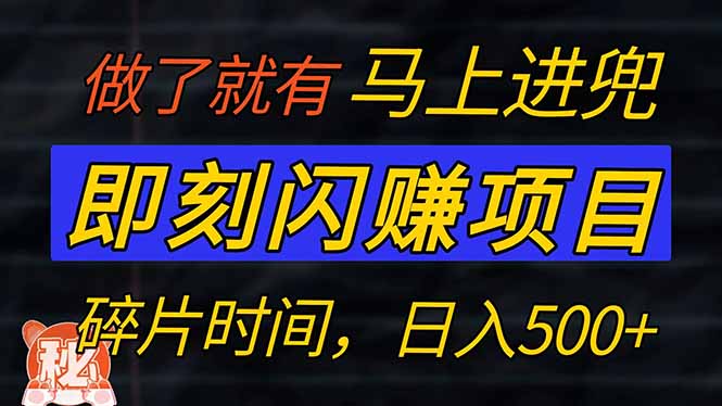 零门槛 即刻闪赚项目！！！仅手机操作，利用碎片时间，轻松日赚500+-云阁资源网