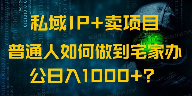 私域IP+卖项目,普通人如何做到宅家办公实现日入1000+-云阁资源网