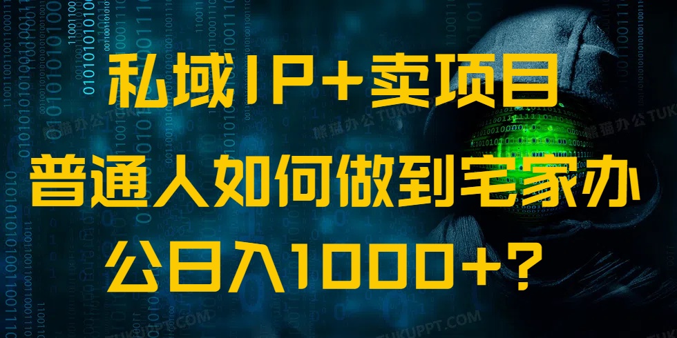 私域IP+卖项目，普通人如何做到宅家办公实现日入1000+-云阁资源网