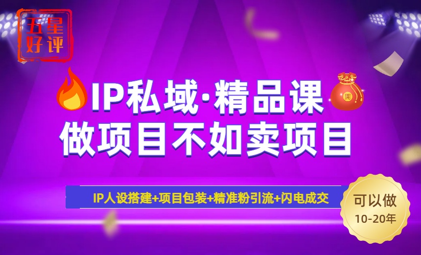 2025年“IP私域·密训精品课”，日赚3000+小白避坑年赚百万，暴力引流…-云阁资源网