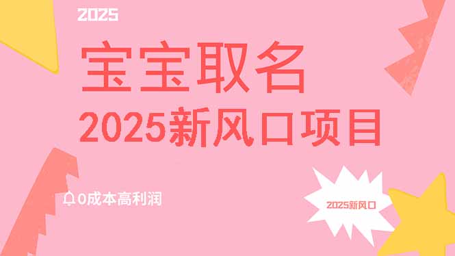 2025新风口项目宝宝取名，0成本高利润，附保姆级教程，月入过万不是梦-云阁资源网
