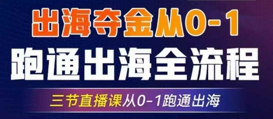 2025出海夺金从0-1跑通出海全流程，三节直播课从0-1跑通出海，教你用AI跑通全流程-云阁资源网