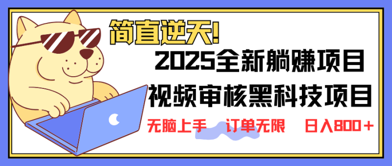 2025 全新视频审核黑科技项目登场，新手小白无脑上手5秒闭眼出单，订单…-云阁资源网