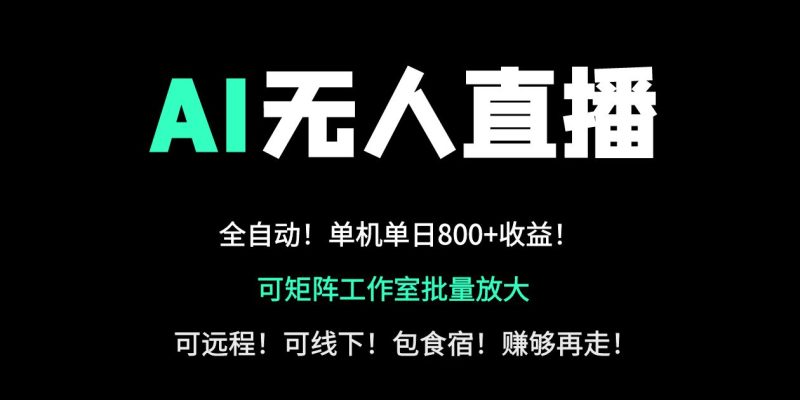 24小时自动带货!AI无人直播副业日赚800+,轻资产创业首选-云阁资源网