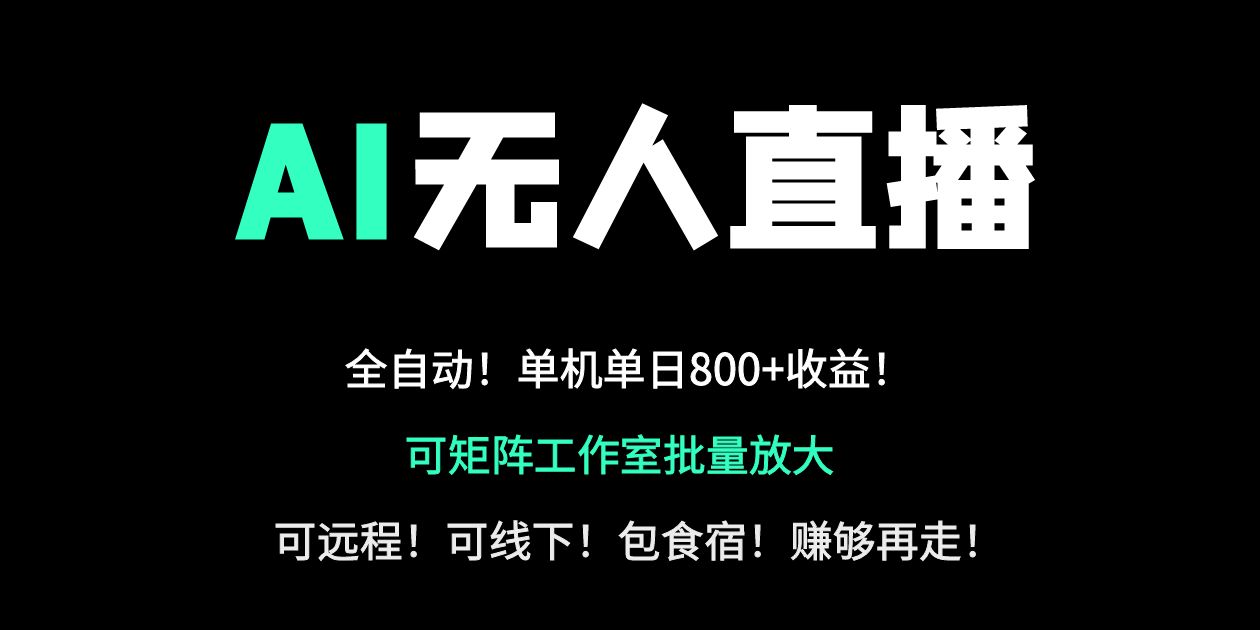 24小时自动带货！AI无人直播副业日赚800+，轻资产创业首选-云阁资源网