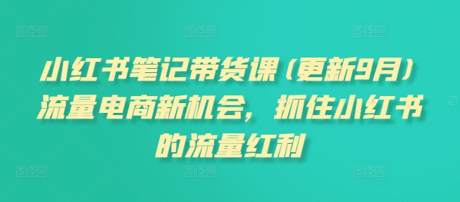 小红书笔记带货课(更新25年3月)流量电商新机会，抓住小红书的流量红利-云阁资源网