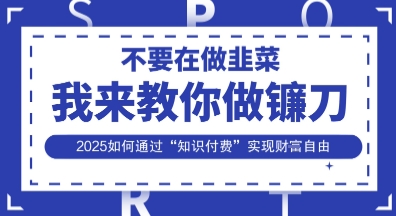 韭菜生涯终结者，我来教你做镰刀，2025如何通过“知识付费”实现财F自由【揭秘】-云阁资源网