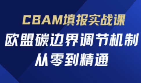 CBAM填报实战课，欧盟碳边界调节机制，从零到精通-云阁资源网