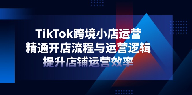 TikTok跨境小店运营，精通开店流程与运营逻辑，提升店铺运营效率-云阁资源网