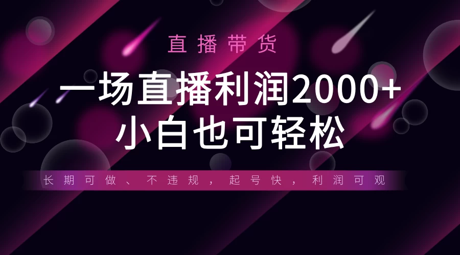 《半无人直播带货，一场利润2000+，适合所有平台玩法，小白也可轻松玩转》-云阁资源网