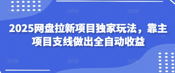 2025网盘拉新项目独家玩法，靠主项目支线做出全自动收益-云阁资源网