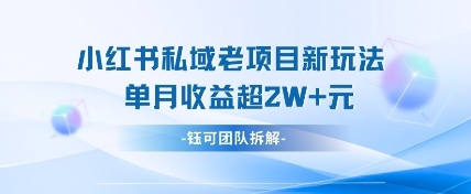 小红书私域项目新玩法，单月变现过W+-云阁资源网
