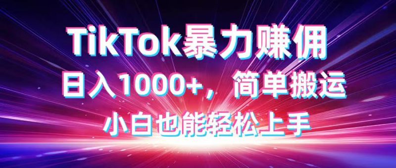 TikTok搬运暴力赚佣,日入1000+,简单搬运,小白也能轻松上手-云阁资源网